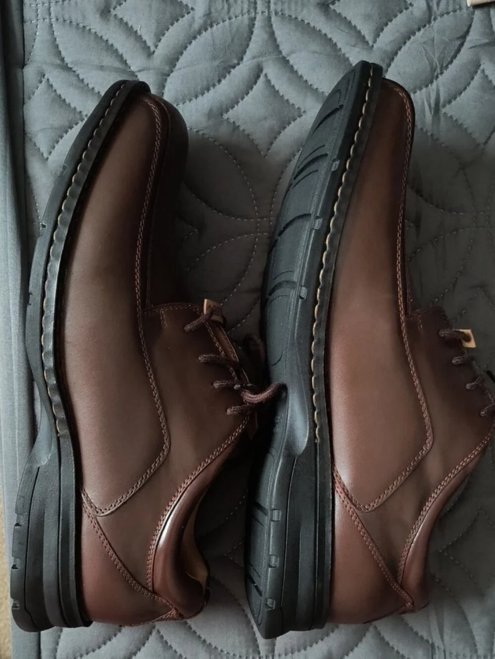 Dockers Dark Brown Leather Slip-On Lace Shoes